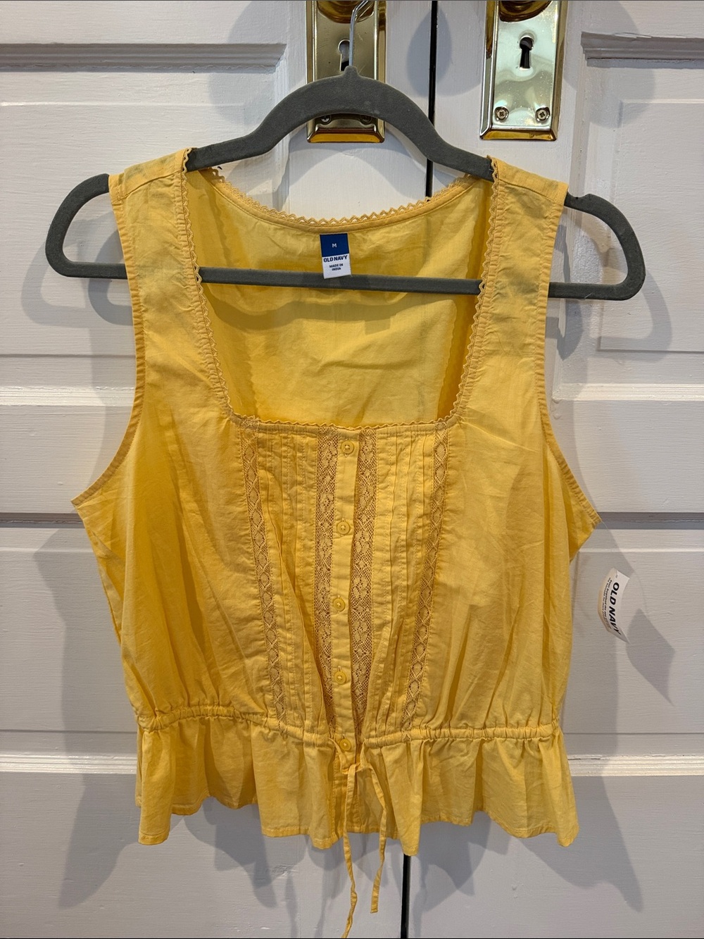 Old Navy Yellow Button-Front Peplum Camisole